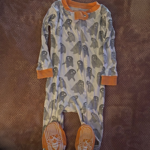 Burts Bees Other - SIZE 12, Orange and Gray ghosts Print Kids One Piece
